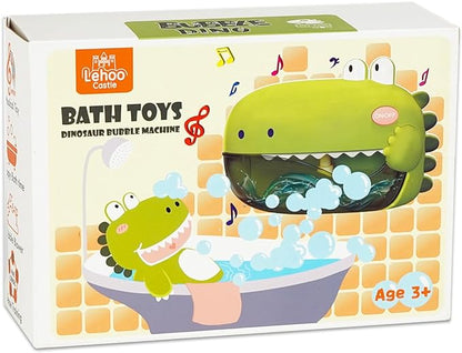 Lehoo Castle Bath Bubble Machine, Dinosaur Bath Toys, Automatic Bubble Maker for Bathtub with Music/Silence Mode, Bathtub Toys for Toddlers Boys Girls
