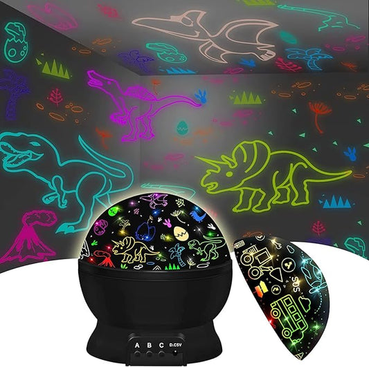 Night Light Kids Dinosaur Toys, 360° Rotation Dino Projection Kids Night Light, Dinosaur Toys for 3-7 Year Old Boys, Christmas Easter Birthday Gifts Party Decorations