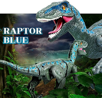 Remote Control Dinosaur Toys for Kids, Walking Robot Dinosaur Toy w/Light & Roaring Simulation Velociraptor