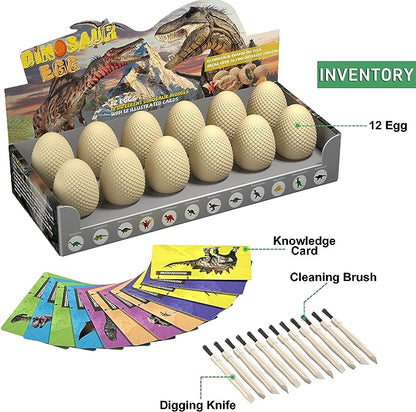 STEM - Dinosaur Eggs - Dino Egg Dig Kit Dinosaur Toys for Kids,Dig it Up a Dozen Easter Eggs Discover Surprise Dinosaurs, Archaeology Science