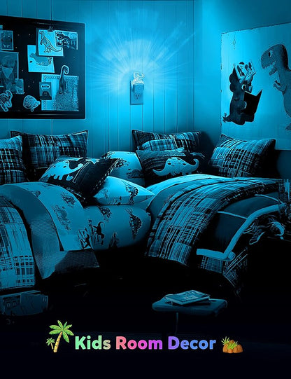 Dinosaur Night Light [2 Pack], 8 Color Changing Plug in Night Light for Kids, Baby Night Light with Dusk to Dawn Sensor
